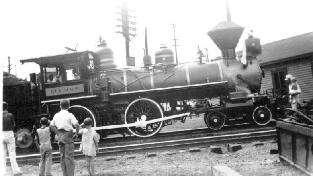 This is a D&R #8 masquerading as St. Louis Midland #8 for the 1938-1939 movie "Jesse James." For more information read the History of the Dardanelle & Russellville Railroad.